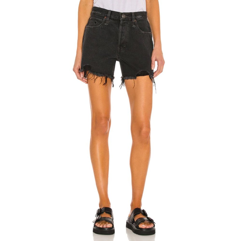 NWT Free People Makai Cutoff Short Size 26 Washed Black